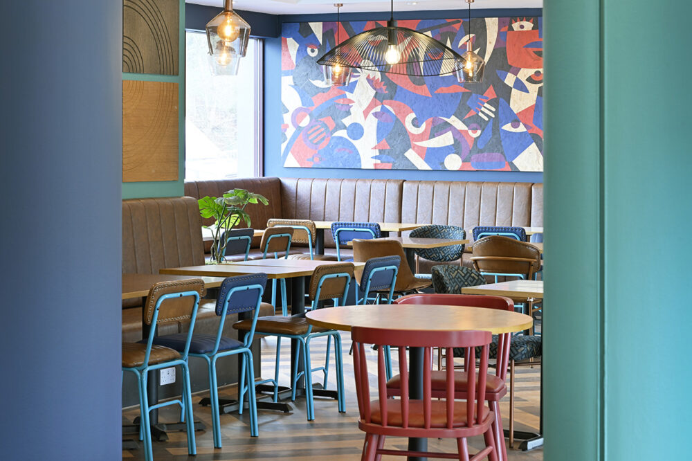 close up of restaurant dining area in hotel