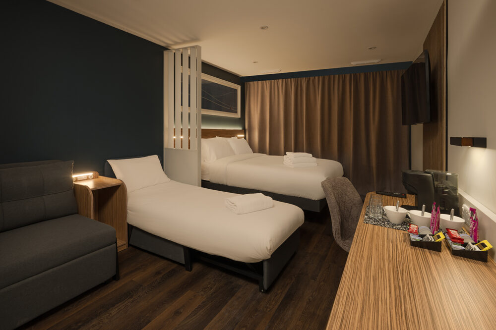nighttime hotel photography